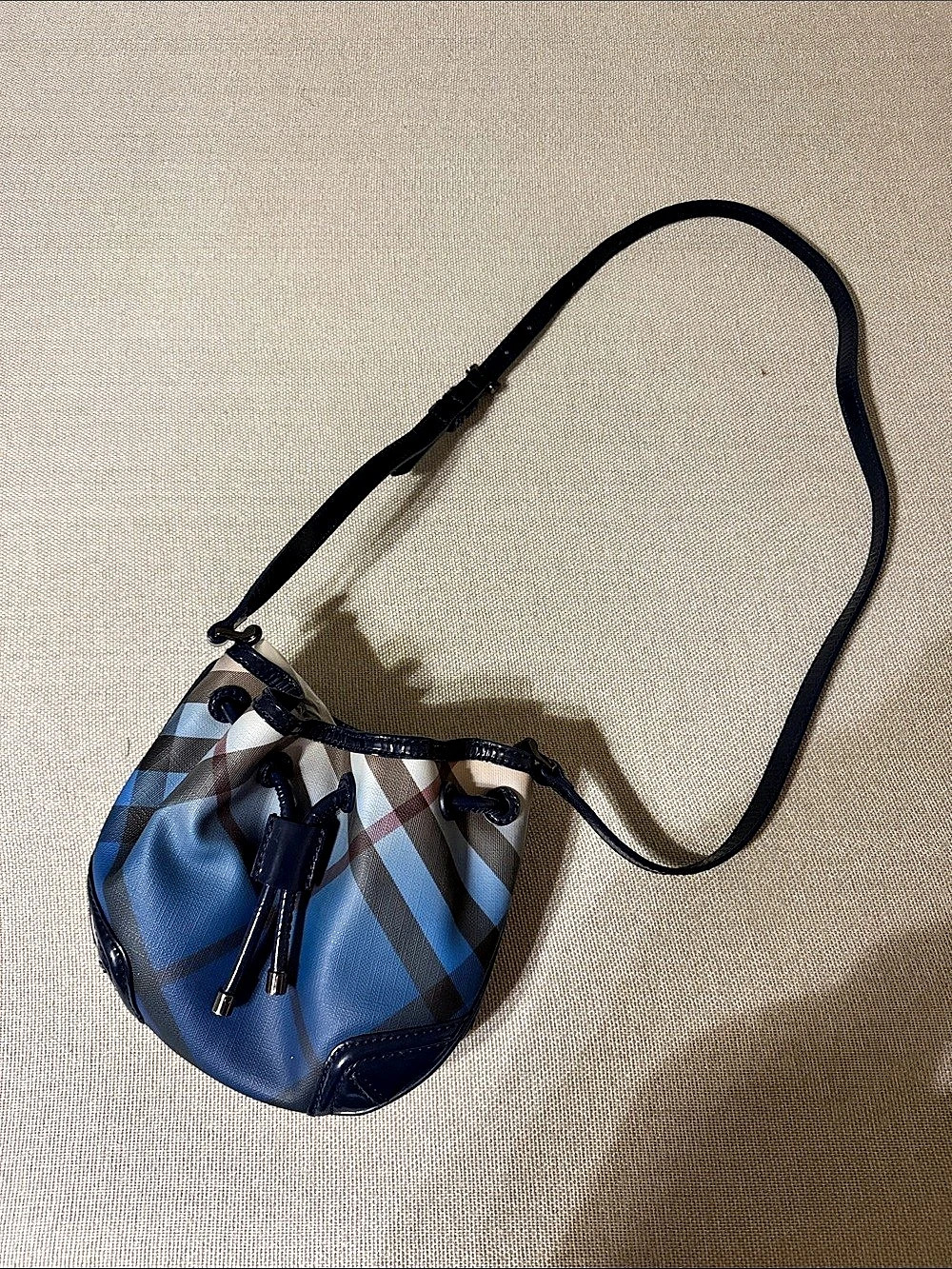 Burberry Plaid Blue & Black Crossbody Bag